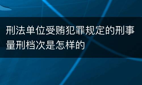 刑法单位受贿犯罪规定的刑事量刑档次是怎样的