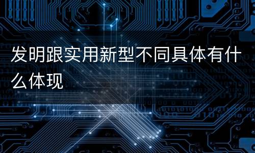 发明跟实用新型不同具体有什么体现