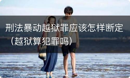 刑法暴动越狱罪应该怎样断定（越狱算犯罪吗）