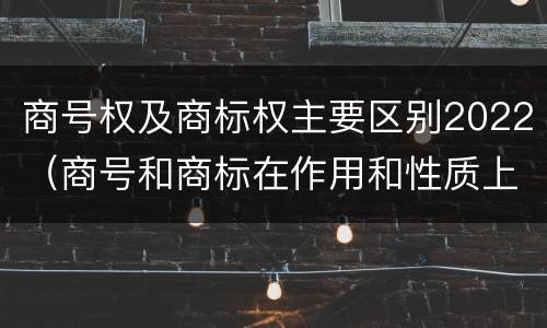 商号权及商标权主要区别2022（商号和商标在作用和性质上的区别）