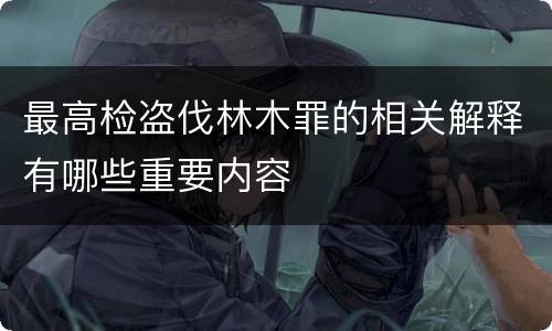 最高检盗伐林木罪的相关解释有哪些重要内容