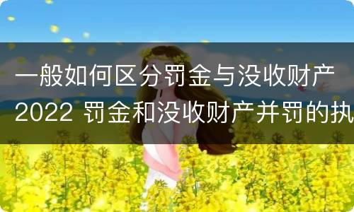 一般如何区分罚金与没收财产2022 罚金和没收财产并罚的执行顺序