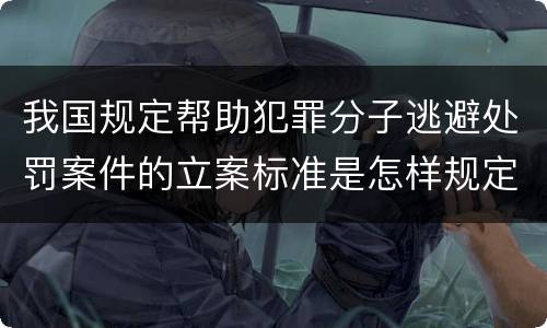 我国规定帮助犯罪分子逃避处罚案件的立案标准是怎样规定