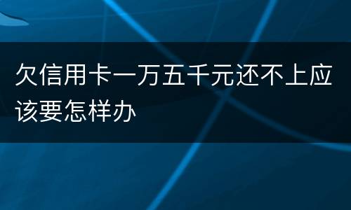 欠信用卡一万五千元还不上应该要怎样办