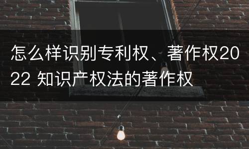 怎么样识别专利权、著作权2022 知识产权法的著作权