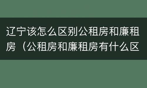 辽宁该怎么区别公租房和廉租房（公租房和廉租房有什么区别,哪个更好点）