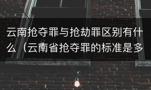云南抢夺罪与抢劫罪区别有什么（云南省抢夺罪的标准是多少?）