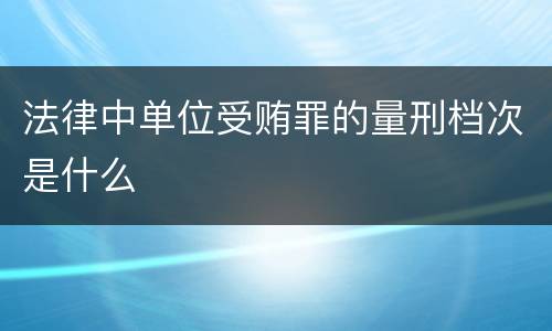 法律中单位受贿罪的量刑档次是什么