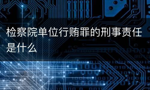 检察院单位行贿罪的刑事责任是什么