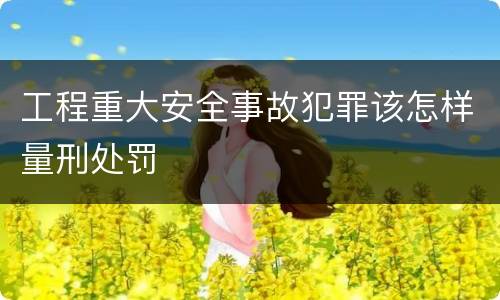 工程重大安全事故犯罪该怎样量刑处罚