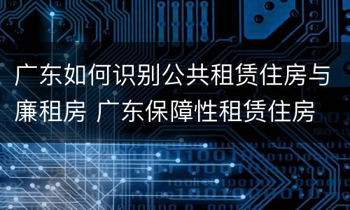 广东如何识别公共租赁住房与廉租房 广东保障性租赁住房
