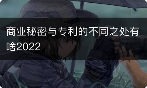 商业秘密与专利的不同之处有啥2022