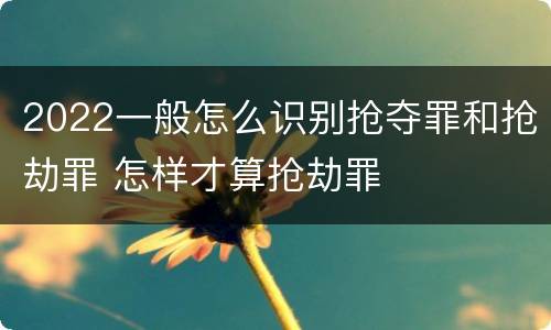 2022一般怎么识别抢夺罪和抢劫罪 怎样才算抢劫罪