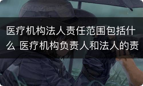 医疗机构法人责任范围包括什么 医疗机构负责人和法人的责任承担