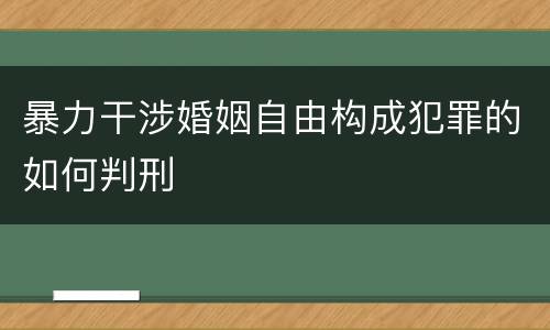 暴力干涉婚姻自由构成犯罪的如何判刑