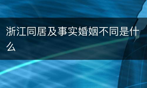 浙江同居及事实婚姻不同是什么