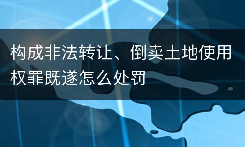 构成非法转让、倒卖土地使用权罪既遂怎么处罚