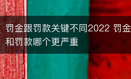罚金跟罚款关键不同2022 罚金和罚款哪个更严重