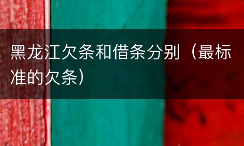 黑龙江欠条和借条分别（最标准的欠条）