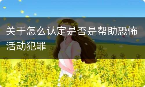 关于怎么认定是否是帮助恐怖活动犯罪