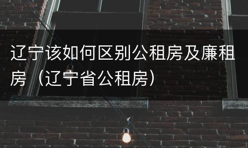 辽宁该如何区别公租房及廉租房（辽宁省公租房）
