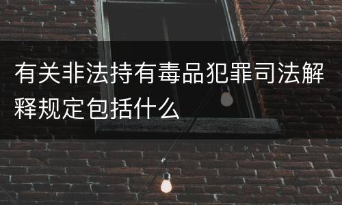 有关非法持有毒品犯罪司法解释规定包括什么