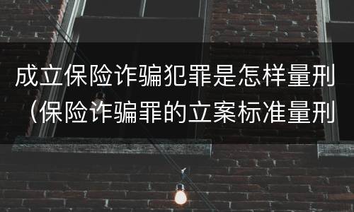 成立保险诈骗犯罪是怎样量刑（保险诈骗罪的立案标准量刑）