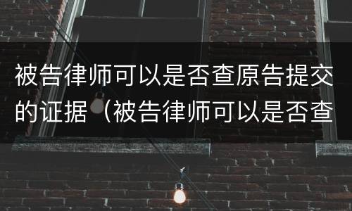 被告律师可以是否查原告提交的证据（被告律师可以是否查原告提交的证据信息）