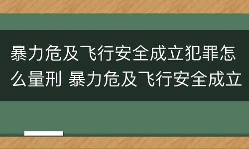 暴力危及飞行安全成立犯罪怎么量刑 暴力危及飞行安全成立犯罪怎么量刑标准