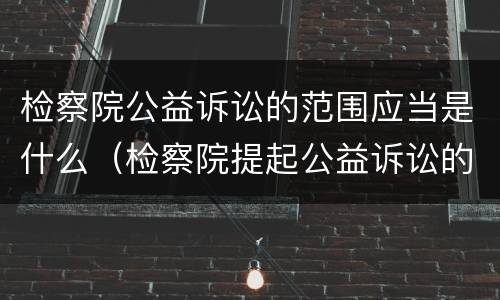 检察院公益诉讼的范围应当是什么（检察院提起公益诉讼的种类）