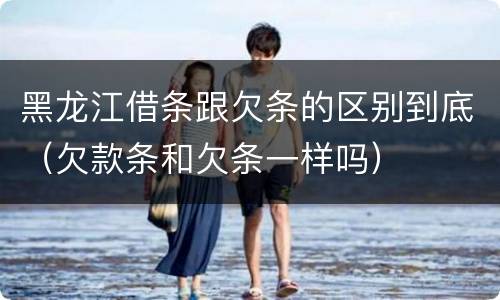 黑龙江借条跟欠条的区别到底（欠款条和欠条一样吗）