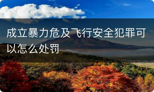 成立暴力危及飞行安全犯罪可以怎么处罚