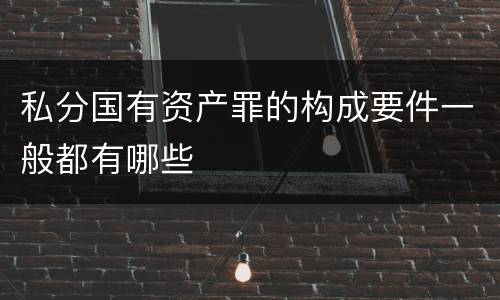 私分国有资产罪的构成要件一般都有哪些