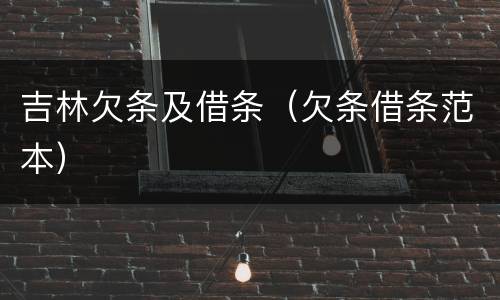 吉林欠条及借条（欠条借条范本）