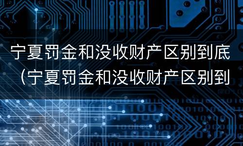 宁夏罚金和没收财产区别到底（宁夏罚金和没收财产区别到底是什么）