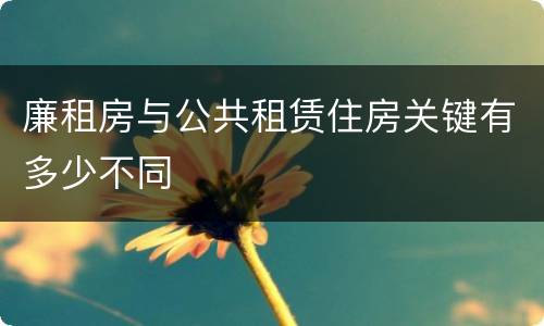 廉租房与公共租赁住房关键有多少不同