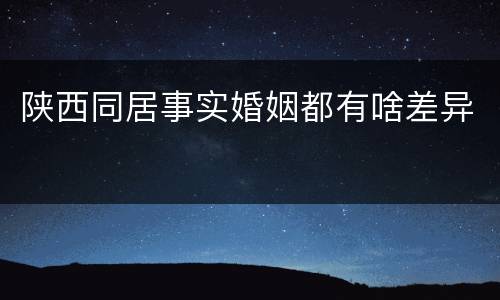 陕西同居事实婚姻都有啥差异
