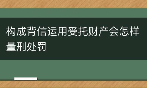 构成背信运用受托财产会怎样量刑处罚