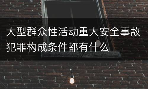大型群众性活动重大安全事故犯罪构成条件都有什么