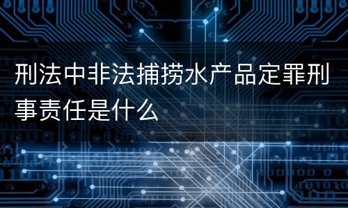 刑法中非法捕捞水产品定罪刑事责任是什么