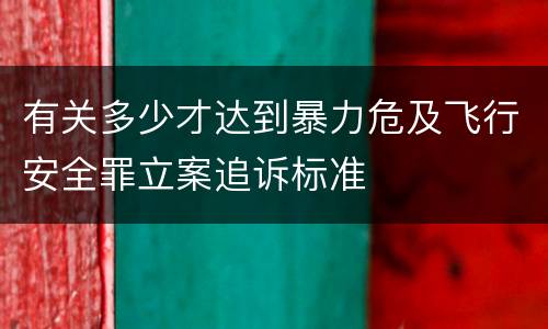 有关多少才达到暴力危及飞行安全罪立案追诉标准