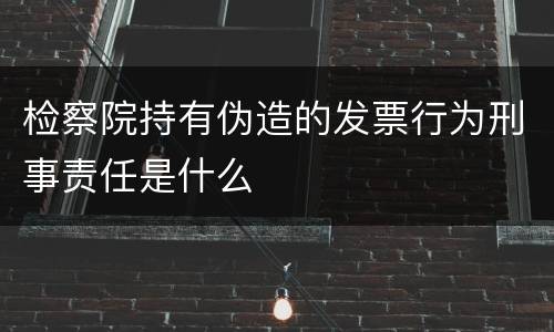 检察院持有伪造的发票行为刑事责任是什么