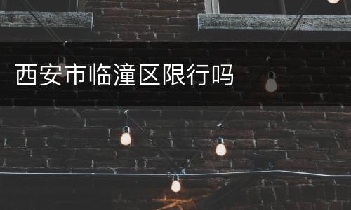西安市临潼区限行吗