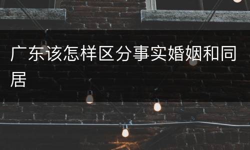 广东该怎样区分事实婚姻和同居