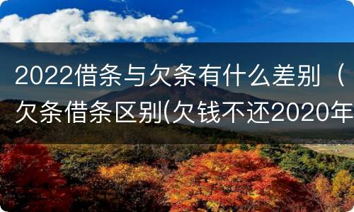 2022借条与欠条有什么差别（欠条借条区别(欠钱不还2020年新规 - 法律之家）