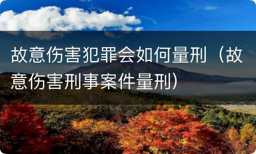 故意伤害犯罪会如何量刑（故意伤害刑事案件量刑）