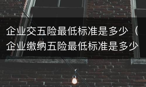 企业交五险最低标准是多少（企业缴纳五险最低标准是多少）