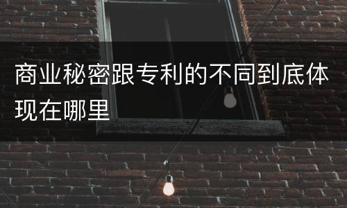 商业秘密跟专利的不同到底体现在哪里