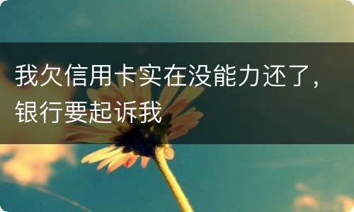 我欠信用卡实在没能力还了,银行要起诉我