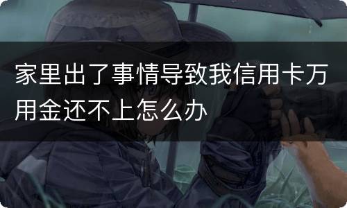 家里出了事情导致我信用卡万用金还不上怎么办